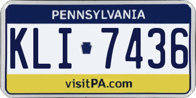 PA license plate KLI7436