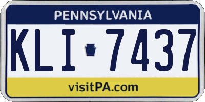 PA license plate KLI7437