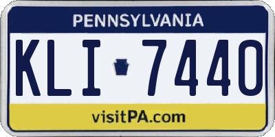 PA license plate KLI7440
