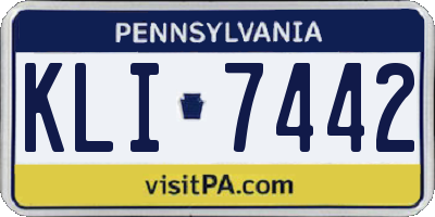 PA license plate KLI7442
