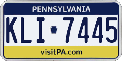 PA license plate KLI7445