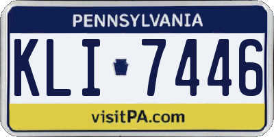 PA license plate KLI7446