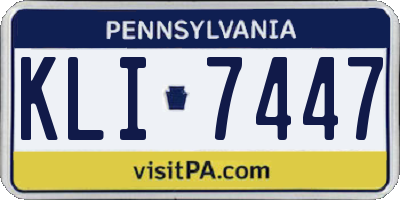 PA license plate KLI7447
