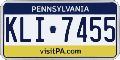 PA license plate KLI7455