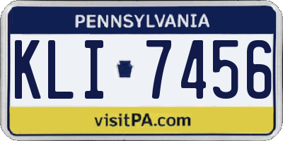 PA license plate KLI7456