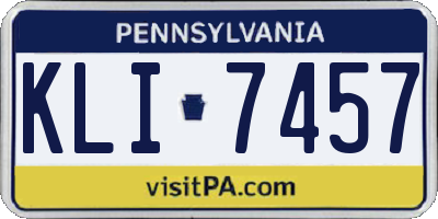 PA license plate KLI7457