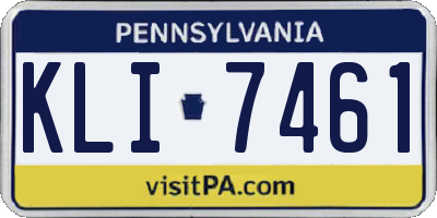 PA license plate KLI7461