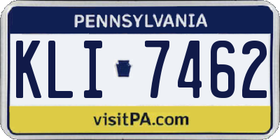 PA license plate KLI7462