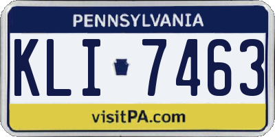 PA license plate KLI7463