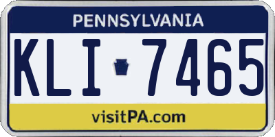 PA license plate KLI7465