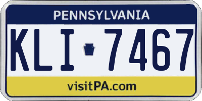 PA license plate KLI7467