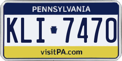 PA license plate KLI7470