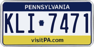 PA license plate KLI7471