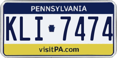 PA license plate KLI7474