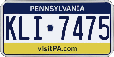 PA license plate KLI7475
