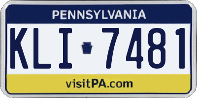 PA license plate KLI7481