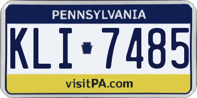 PA license plate KLI7485