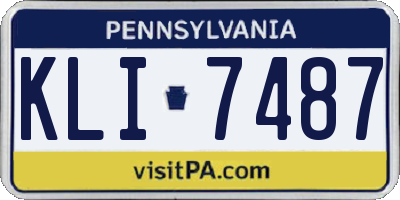 PA license plate KLI7487