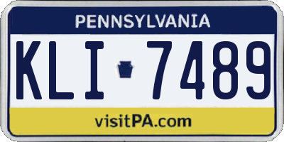 PA license plate KLI7489
