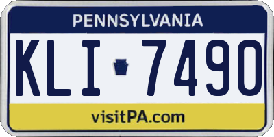 PA license plate KLI7490