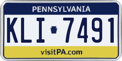 PA license plate KLI7491
