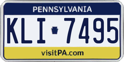 PA license plate KLI7495