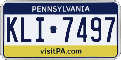 PA license plate KLI7497