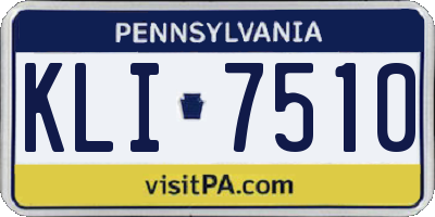 PA license plate KLI7510