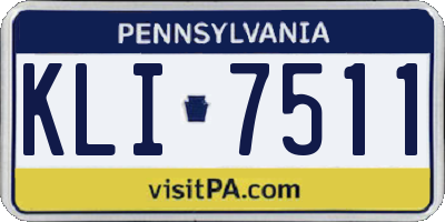 PA license plate KLI7511