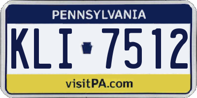 PA license plate KLI7512