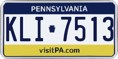 PA license plate KLI7513