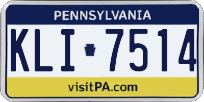 PA license plate KLI7514