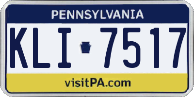 PA license plate KLI7517