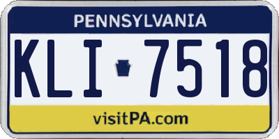 PA license plate KLI7518
