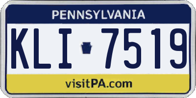 PA license plate KLI7519