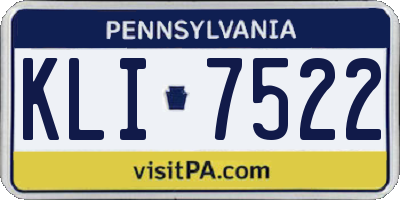 PA license plate KLI7522