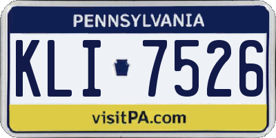 PA license plate KLI7526