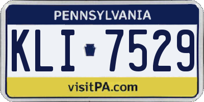 PA license plate KLI7529