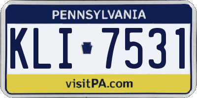 PA license plate KLI7531