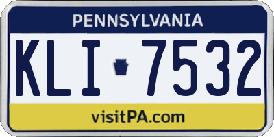 PA license plate KLI7532