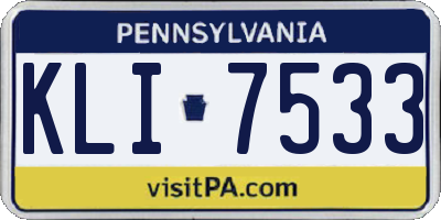 PA license plate KLI7533