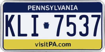 PA license plate KLI7537
