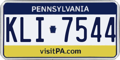 PA license plate KLI7544