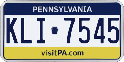 PA license plate KLI7545