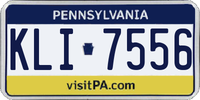 PA license plate KLI7556