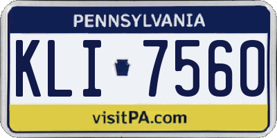 PA license plate KLI7560