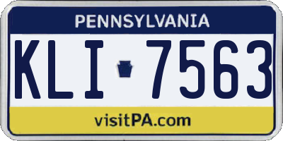 PA license plate KLI7563