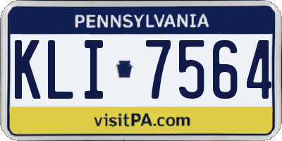 PA license plate KLI7564
