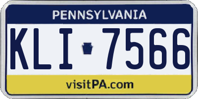 PA license plate KLI7566
