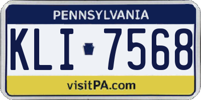 PA license plate KLI7568